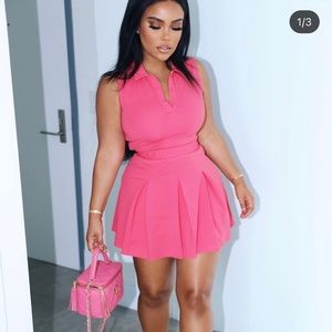 Hot pink matching tennis set